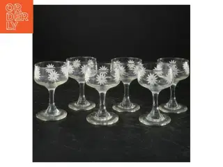Champagneglas med blomsterdesign (str. 9x6 cm)