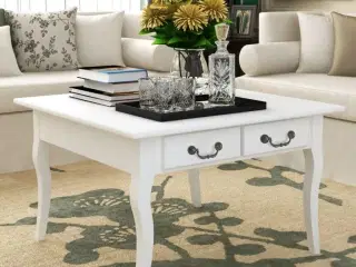 Sofabord med 4 skuffer hvid
