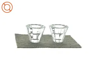 Lysestager af glas (et par) (str. H 6 cm. )