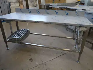 El. Hæve- /sænkebord i rustfri stål 180x70cm