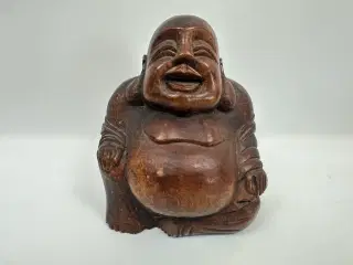 Lille asiatisk Budda træfigur / træskulptur