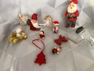 Blandede julepynt med mangler/defekter