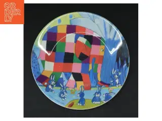 Tallerken med Elefanten Elmer (str. Ø. 21 cm)