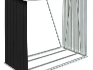 Brændeskur til haven 163x83x154 cm galvaniseret stål antracitgrå