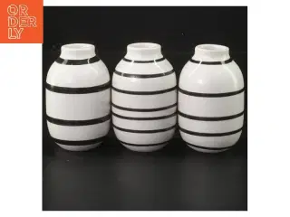 Sæt med 3 sorte og hvide vaser fra K&#228;hler (str. 8 cm)