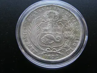 Peru  1 Sol  1872  Sølv  KM#196