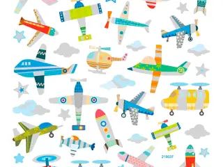 Stickers, fly og helikoptere, ark 15x16,5 cm, 1 ark