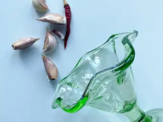 Opsats af lysegrønt glas, italien