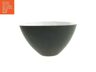 Sort og hvid metal skål (str. Ø 25 cm)