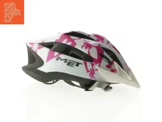 Cykelhjelm med pink blomstermønster (str. 52-57 cm)