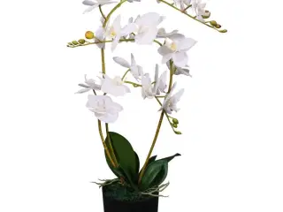 Kunstig orkidéplante med urtepotte 65 cm hvid