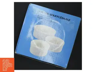 Sæt af 3 hvide souffléskåle (str. 17 cm, , 13 cm og 11 cm)