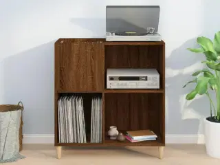 Vinylskab 84,5x38x89 cm konstrueret træ brun egetræsfarve