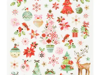 Stickers, romantisk jul, ark 15x16,5 cm, 1 ark