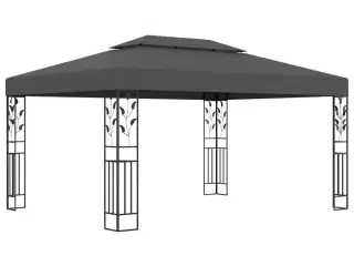 Pavillon med dobbelt tag 3x4 m antracitgrå