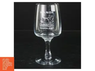 Rødvinsglas med Grønlandsk logo fra Holmegaard (str. 16 cm)
