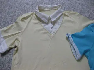 Str. XL, 2 t-shirts m. skjorteeffekt