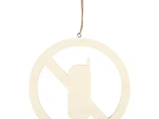 Elegant skilt: Mobiltelefoner forbudt i lyst træ