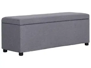 Bænk med opbevaringsrum 116 cm polyester lysegrå