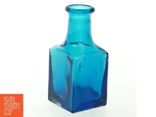 Blå glasvase (str. 10,5x4,5 cm)