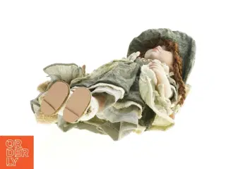 Porcelænsdukke med tilbehør (str. 43 cm)