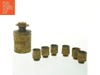 Snapsflaske og kopper sæt (str. 16 cm)