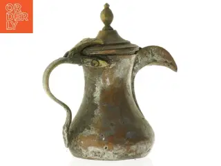 Antik kobberkande med låg (str. 16 x 10 x 17 cm)