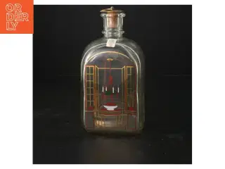 Glasflaske med julemotiv fra Holmegaard (str. 7x9x20 cm)