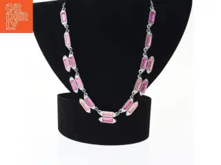 Farvet glas halskæde (str. 45 cm)