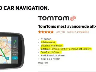 TOMTOM 5100 GPS/ LifeTime 3D-kort opdatering