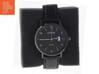 Sort armbåndsur fra Geneva (str. 24 cm)
