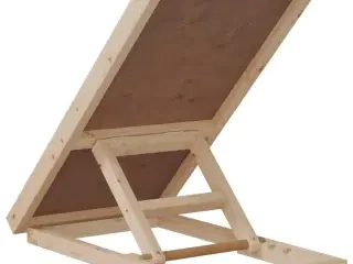 Hunderampe 70x35 cm massivt fyrretræ grå