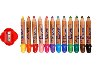 Jumbo Farveblyanter til Børn - 12 Assorterede Farver
