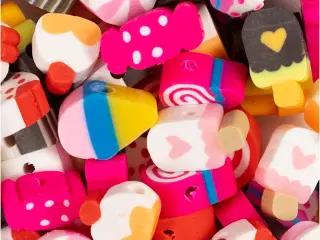 Figurperler, Slik, kager og is, diam. 10 mm, hulstr. 1,5 mm, 200stk./ 1 pk.