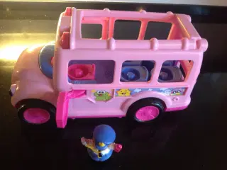 Fin lyserød bus m lys og lyd