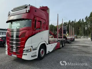 Timmerekipage med släp Scania R650B 6X4 NB