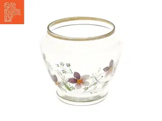 Dekorativ glasvase med blomsterdesign (str. Ø 11x10 cm)