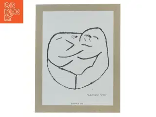 Kunsttryk af elskende par fra Jørgen Ryg (str. 30,5x24 cm)