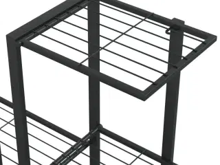 Blomsterstativ med hjul 94,5x25x92,5 cm metal sort
