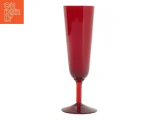 Rødt champagne glas (str. 18 cm)