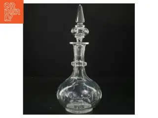 Krystal karaffel med prop (str. 30 cm. 12 cm i diameter)