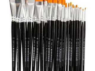 Nylon Pensler, 0+2+4+8+12+16+20, L: 17-21 cm, B: 2-22 mm, flad, 30stk./ 1 pk.