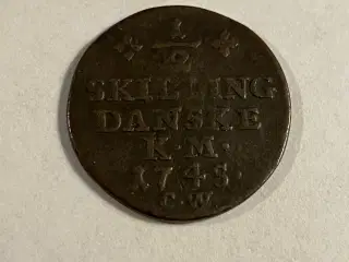 1/2 Skilling 1745 Danmark