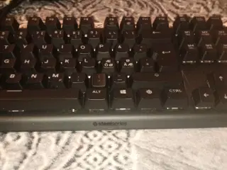 Skærm, mus, tastatur, headset.