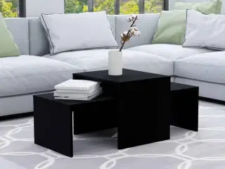 Sofabordssæt 100x48x40 cm konstrueret træ sort