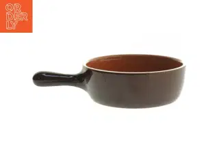 Keramisk bradepande med håndtag (str. 22x5 cm)