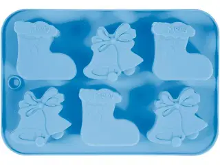 Silikoneform, julestrømper- og klokker, H: 2,5 cm, L: 6 cm, B: 7,5 cm, 12,5 ml, 1 stk.