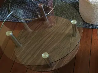 Runde sofa bord med glas