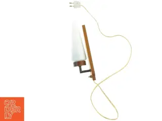 Vintage Væglampe i Teak træ og opalglas (str. 27 x 8 cm)