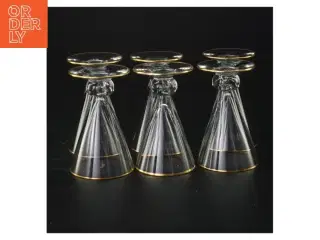 Vintageglas med guldkant (str. 8 x 5 cm)